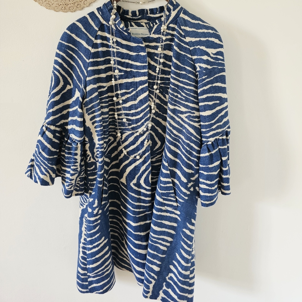 Blue and White Zebra Print Women's Jacket